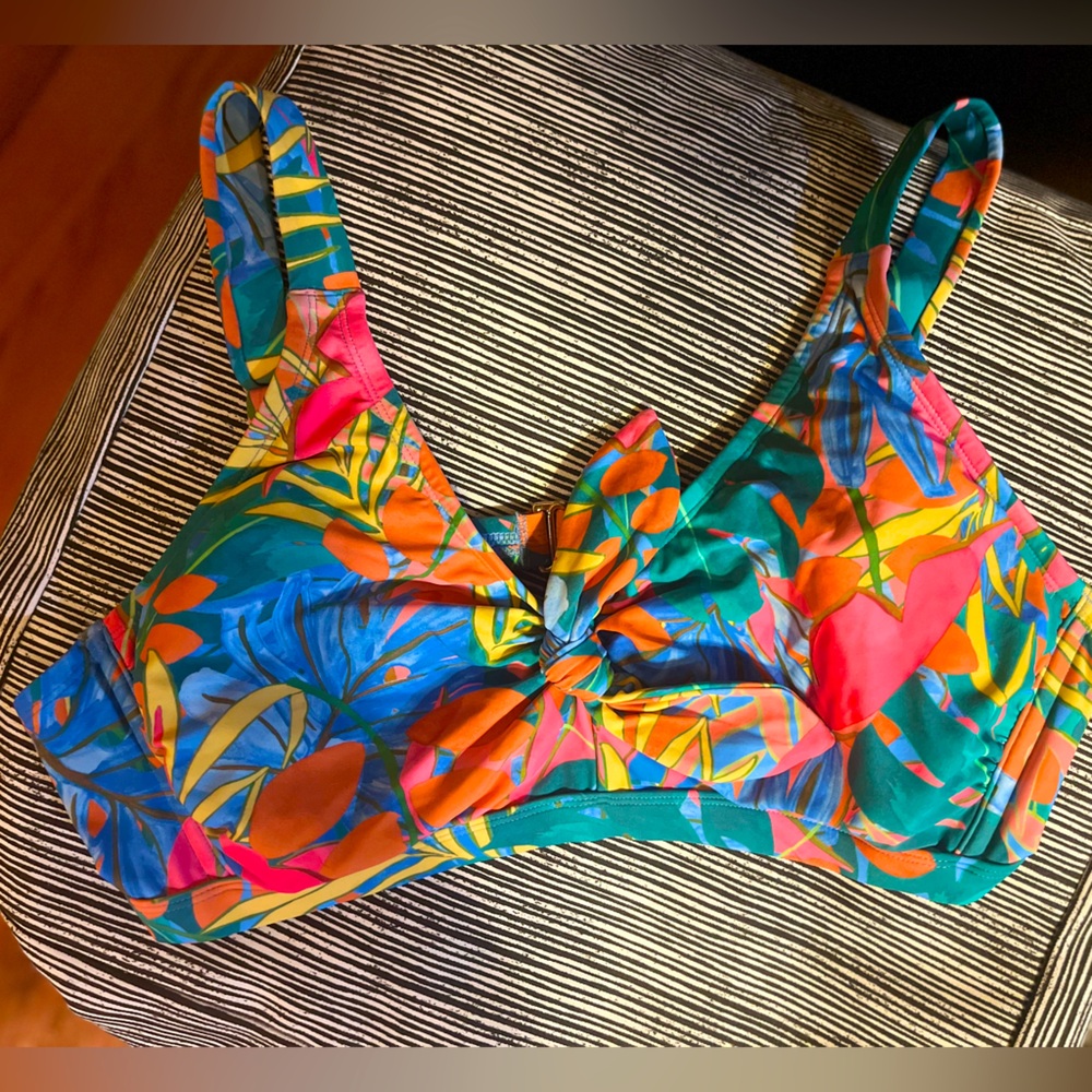 Kona Sol Multicolor Tropical Bikini Top